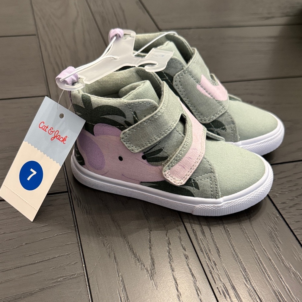 Cat & Jack Kids' Green and Purple Velcro Sneakers